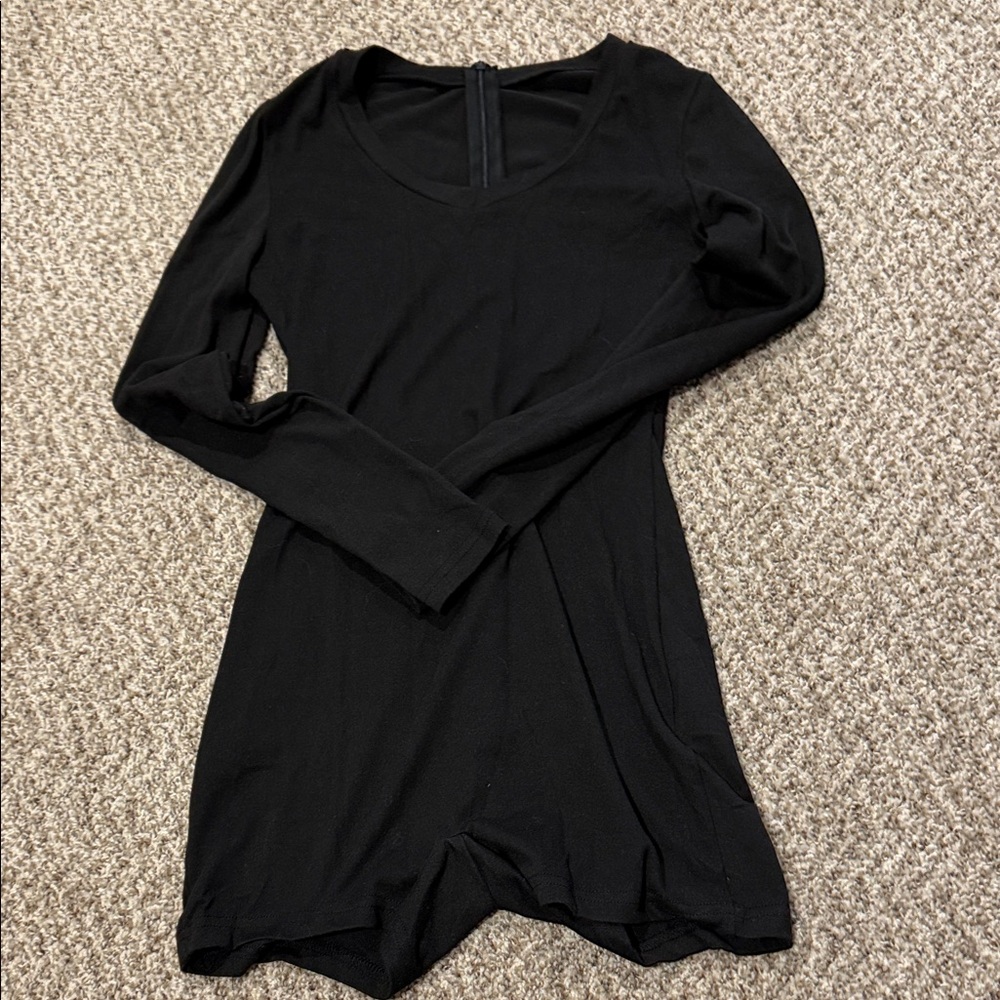 SHEIN Black Long Sleeve Romper